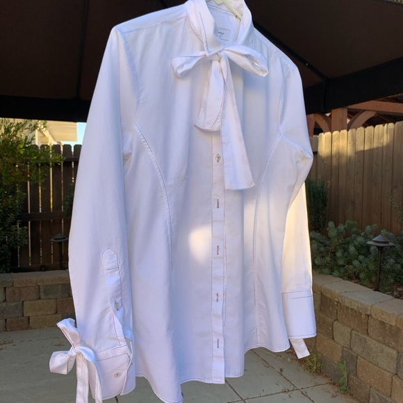 White shirt w/multi color stitchings - Picture 2 of 10